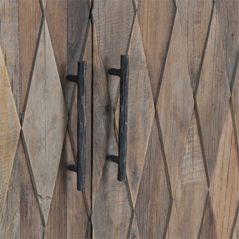 Kosas Home Anton 4-Door Farmhouse Wood Sideboard in Natural Brown/Dark Black