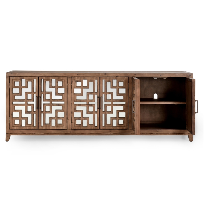 Kosas Home Arley 6-Door Transitional Wood Sideboard in Chestnut Brown