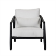 Kosas Home Aria Teak Wood & Olefin Outdoor Accent Chair in Cream/Black