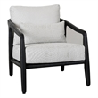 Kosas Home Aria Teak Wood & Olefin Outdoor Accent Chair in Cream/Black