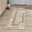 Kosas Home Muda 2.6' x 8' Abstract Geometric Wool Area Rug in Natural/Ivory