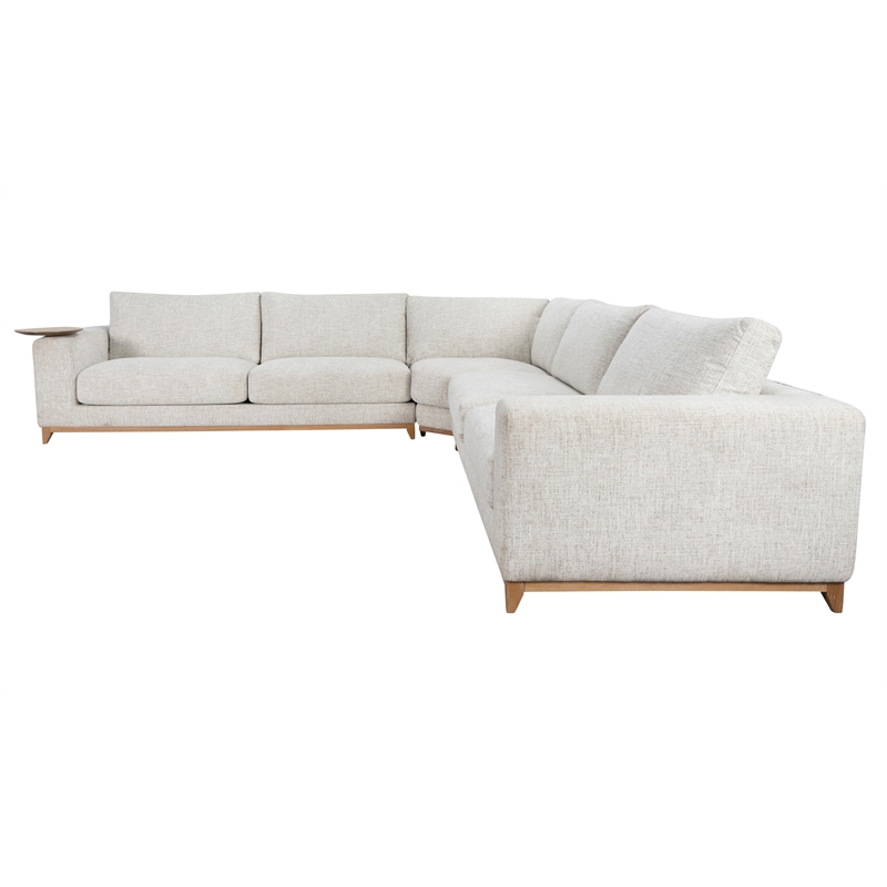 Kosas Home Donovan Fabric Upholstered Sectional Sofa in Sand