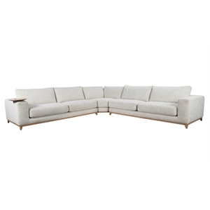Kosas Home Donovan Fabric Upholstered Sectional Sofa in Sand