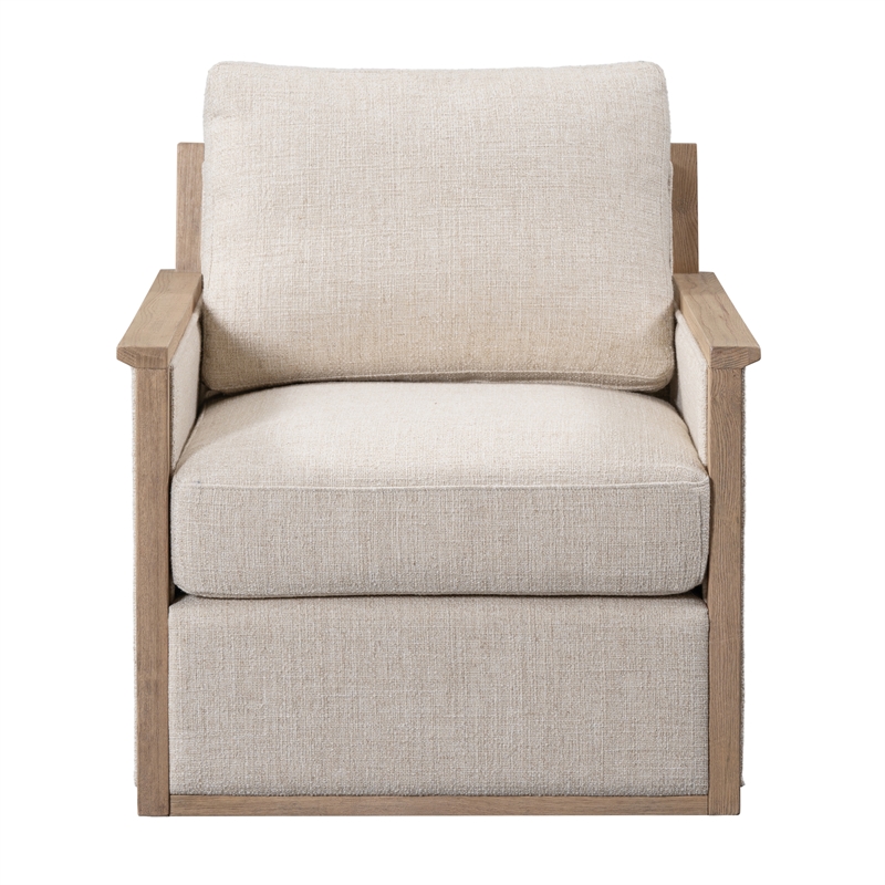 Kosas Home Norman Fabric Linen Upholstery Swivel Accent Chair in Natural