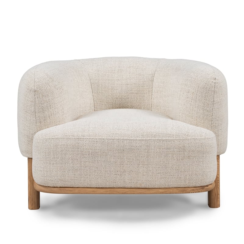 Pasadena Upholstered Traditional Fabric Accent Chair in Cream