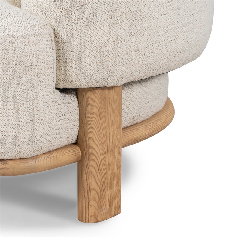 Pasadena Upholstered Traditional Fabric Accent Chair in Cream
