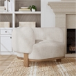 Pasadena Upholstered Traditional Fabric Accent Chair in Cream