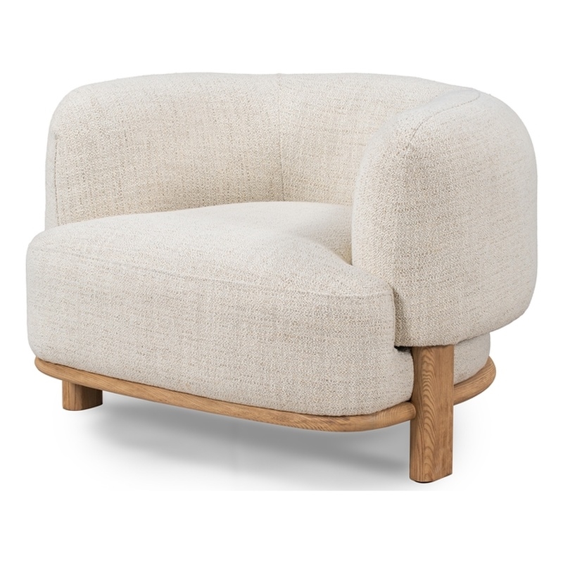 Pasadena Upholstered Traditional Fabric Accent Chair in Cream