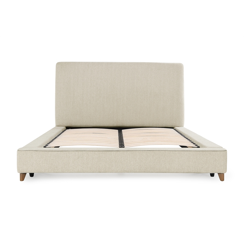 Kosas Home Tate Traditional Cream Fabric Upholstered Queen Bed