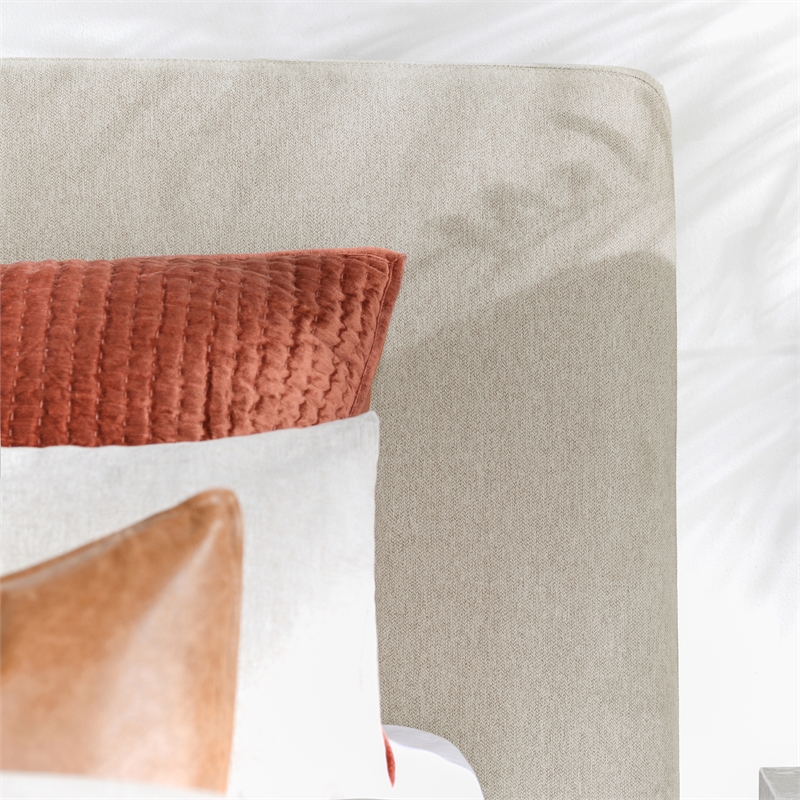 Kosas Home Tate Traditional Cream Fabric Upholstered Queen Bed