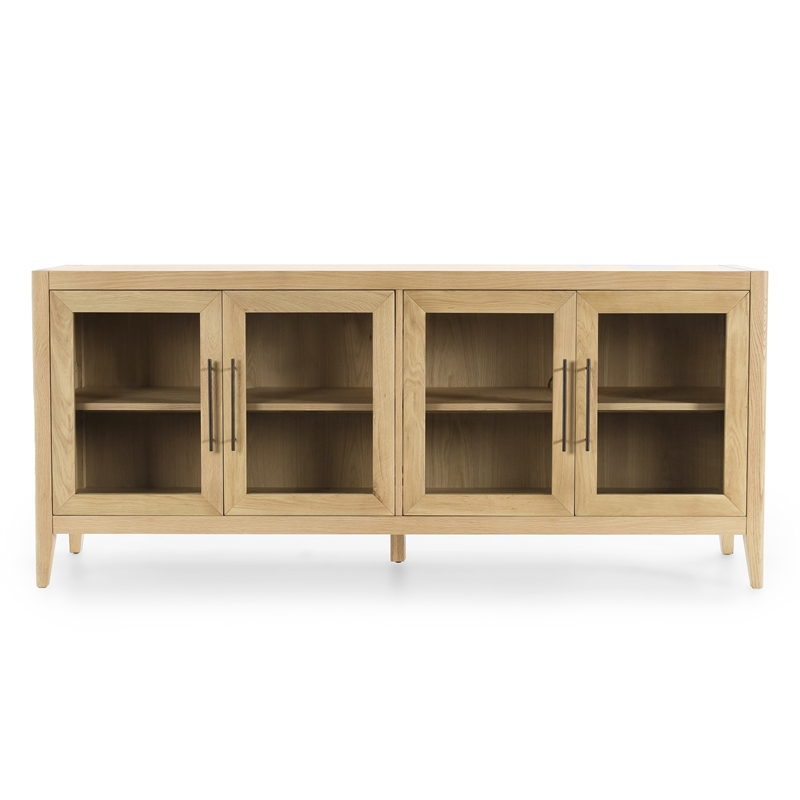 Kosas Home Beechgrove Four Door Sideboard in Natural Oak Wood Brown