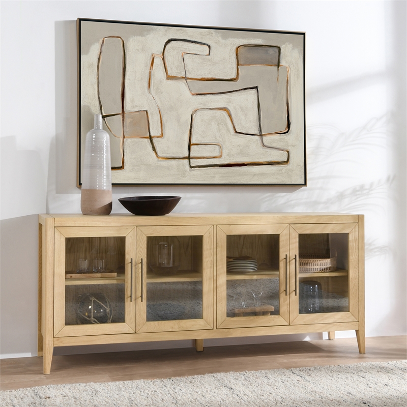 Kosas Home Beechgrove Four Door Sideboard in Natural Oak Wood Brown