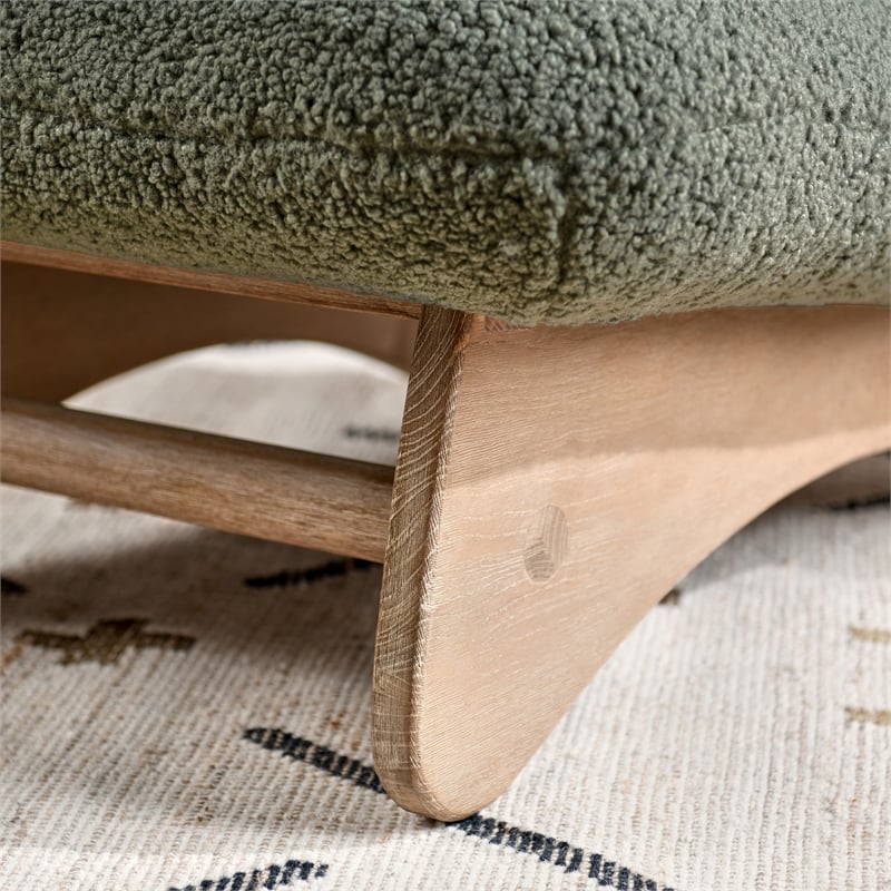 Kosas Home Astra Accent Chair Green Upholstery Fabric with Solid Oak Frame