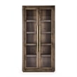 Kosas Home Bradley Tall Oak Wood Cabinet with Glass Doors- Brown Finish