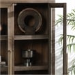 Kosas Home Bradley Tall Oak Wood Cabinet with Glass Doors- Brown Finish