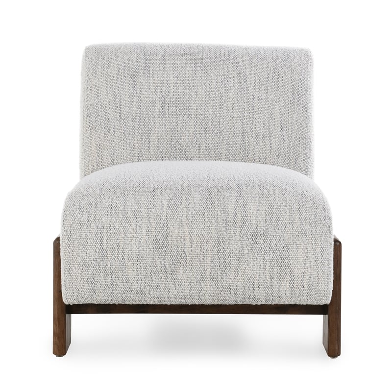 Kosas Home Chelsea Fabric Accent Chair - Ivory with Dynamic Wood Frame