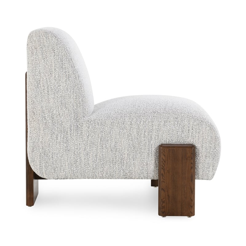 Kosas Home Chelsea Fabric Accent Chair - Ivory with Dynamic Wood Frame