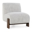 Kosas Home Chelsea Fabric Accent Chair - Ivory with Dynamic Wood Frame