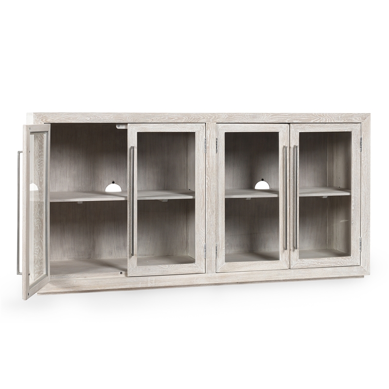 Kosas Home Bradley Four Door Solid Wood Sideboard - White Wash Finish