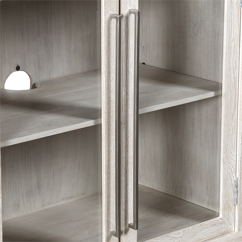 Kosas Home Bradley Four Door Solid Wood Sideboard - White Wash Finish