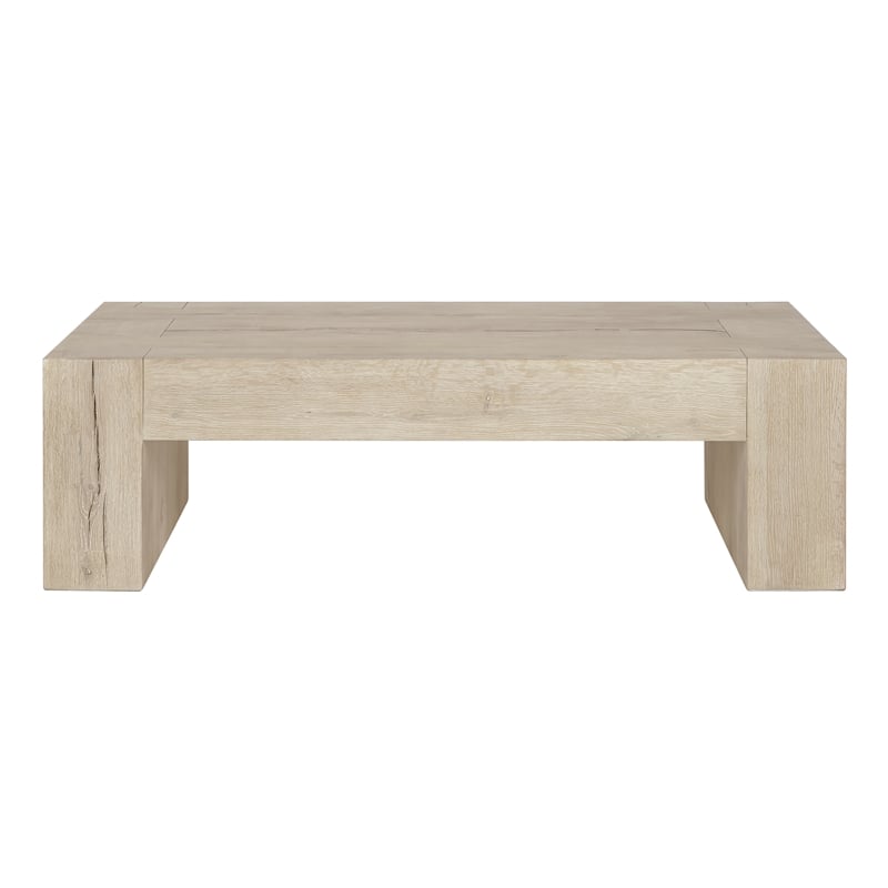 Kosas Home Bristol Reclaimed Oak Wood Coffee Table in Meadow White