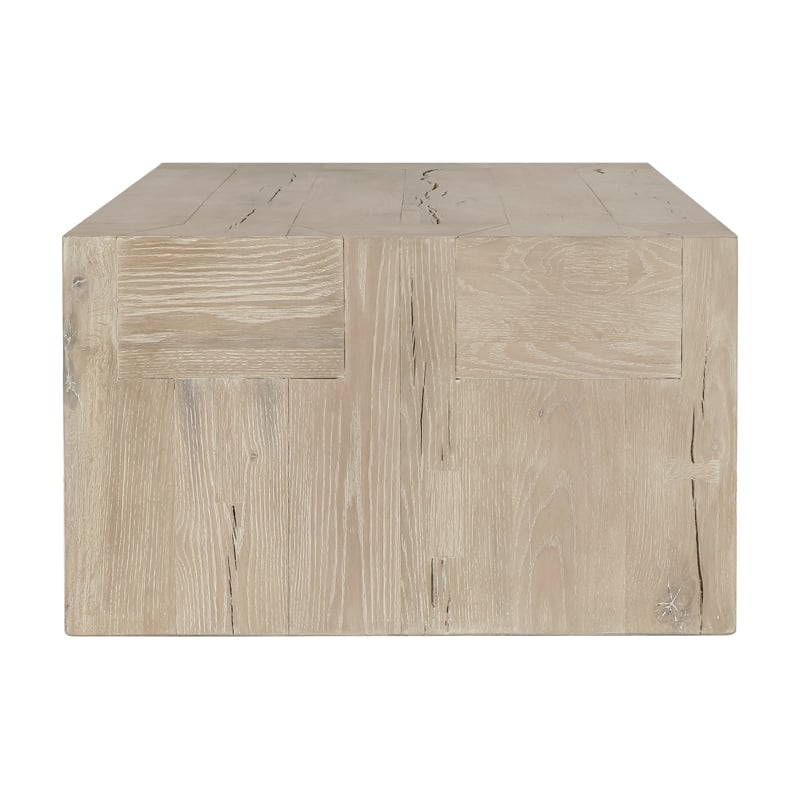 Kosas Home Bristol Reclaimed Oak Wood Coffee Table in Meadow White