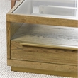 Kosas Home Fallbook Four-Drawer Wood Coffee Table in Medium Oak