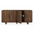 Kosas Home Holmes Geometric Pattern Four Door Mango Wood Sideboard in Brown
