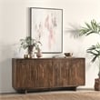 Kosas Home Holmes Geometric Pattern Four Door Mango Wood Sideboard in Brown