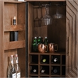 Kosas Home Holmes Mango Wood Geometric Pattern Carved Bar Cabinet in Brown