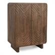 Kosas Home Holmes Mango Wood Geometric Pattern Carved Bar Cabinet in Brown