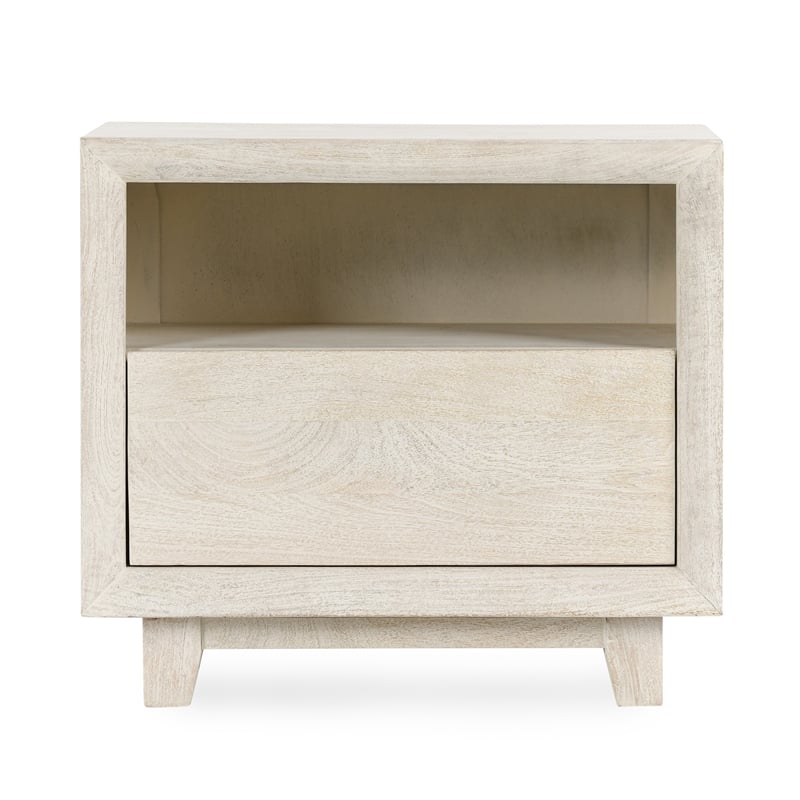 Kosas Home Reece 1-Drawer Modern Mango Wood Nightstand in Sand