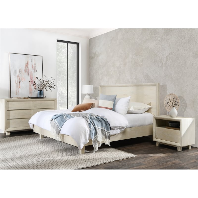 Kosas Home Reece 1-Drawer Modern Mango Wood Nightstand in Sand