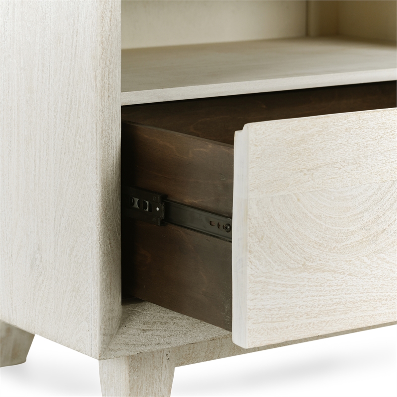 Kosas Home Reece 1-Drawer Modern Mango Wood Nightstand in Sand