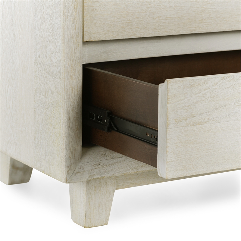 Kosas Home Reece 2-Drawer Modern Mango Wood Nightstand in Sand