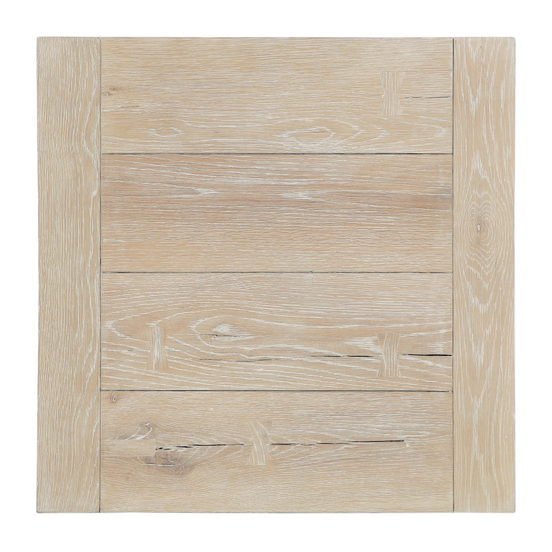 Kosas Home Troy Tan Cracked Oak Wood End Table - Rustic Charm