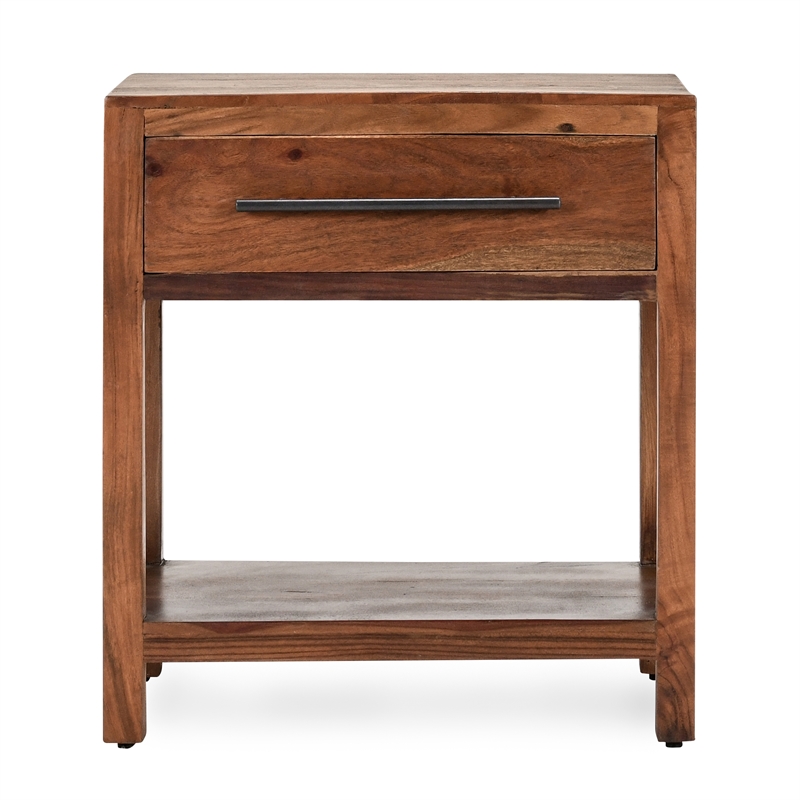 Kosas Home Wren One-Drawer Mango Wood End Table in Natural Brown