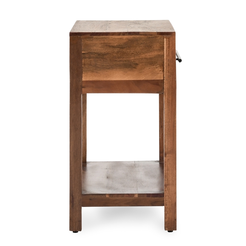 Kosas Home Wren One-Drawer Mango Wood End Table in Natural Brown
