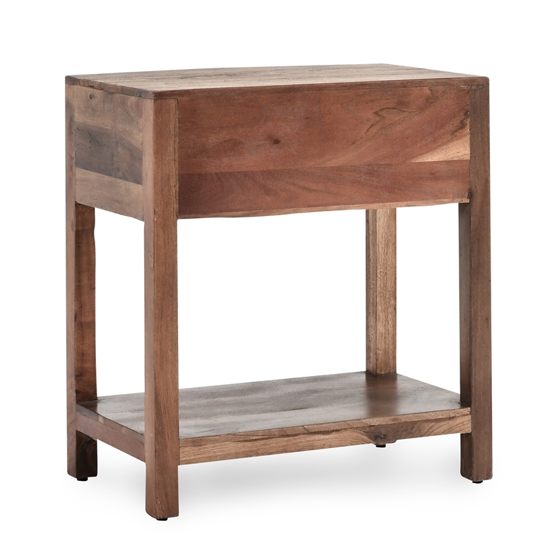 Kosas Home Wren One-Drawer Mango Wood End Table in Natural Brown
