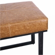 Kosas Home Calvin Leather and Tube Iron Narrow Bench in Chestnut