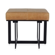 Kosas Home Calvin Premium Leather and Tube Iron Stool in Chestnut