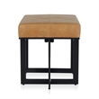 Kosas Home Calvin Premium Leather and Tube Iron Stool in Chestnut
