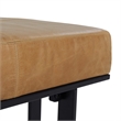 Kosas Home Calvin Premium Leather and Tube Iron Stool in Chestnut