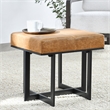 Kosas Home Calvin Premium Leather and Tube Iron Stool in Chestnut