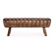 Kosas Home Florian Elegant 50-Inch Brown Leather Bench - Versatile Design