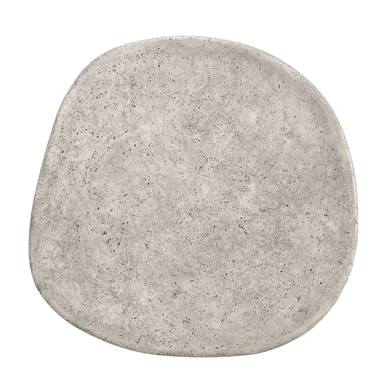 Kosas Home Britney 42-Inch Light Gray Concrete Stone Round Outdoor Coffee Table