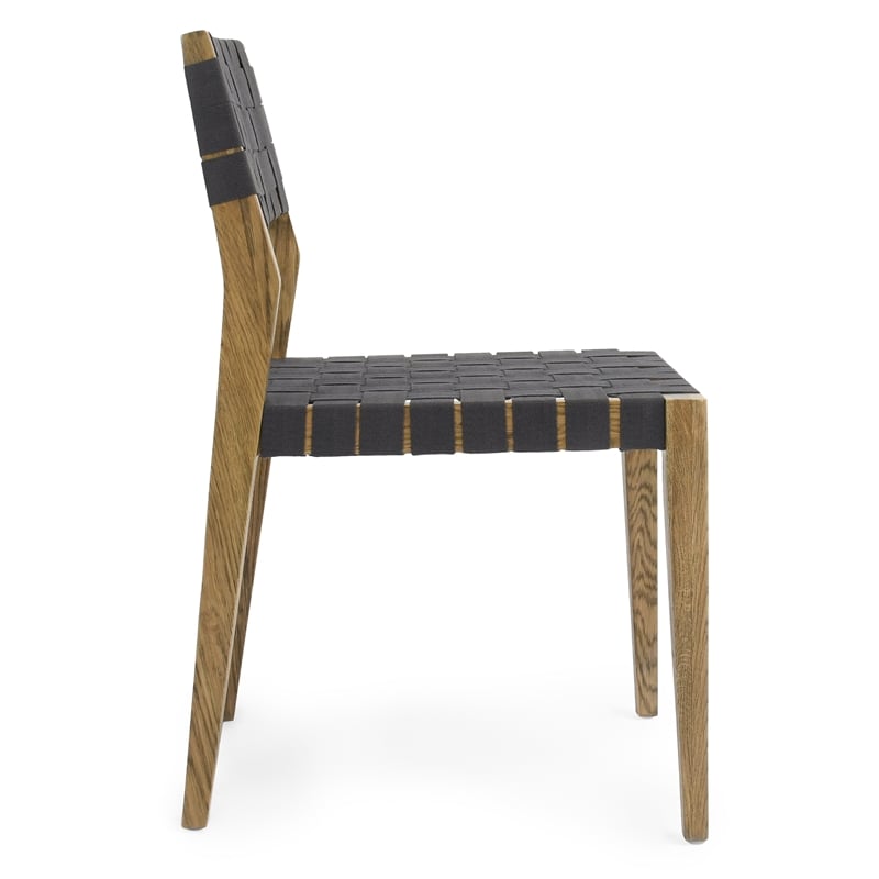Kosas Home Orlando Set of 2 Oak Wood Dining Chairs with Black Webbing