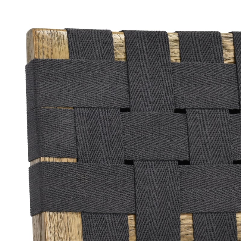 Kosas Home Orlando Set of 2 Oak Wood Dining Chairs with Black Webbing