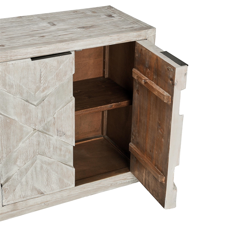 Kosas Home Frederick Reclaimed Pine Wood Sideboard - Six-Door in Vintage White