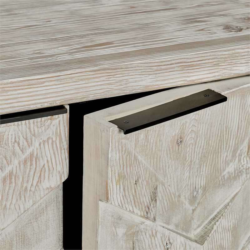 Kosas Home Frederick Reclaimed Pine Wood Sideboard - Six-Door in Vintage White